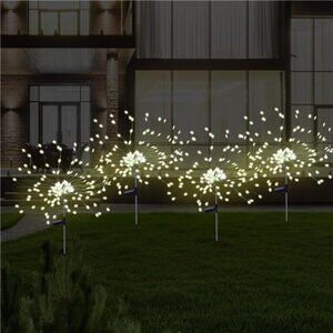 4 Pcs Solar Garden Lights Outdoor,175 LED Solar Firework Lights for Yard